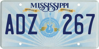 MS license plate ADZ267