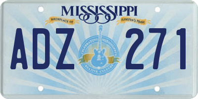 MS license plate ADZ271
