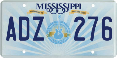 MS license plate ADZ276
