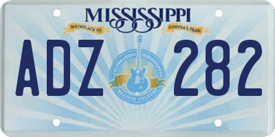 MS license plate ADZ282