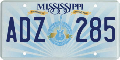 MS license plate ADZ285