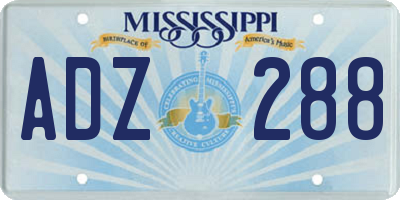 MS license plate ADZ288