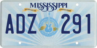 MS license plate ADZ291