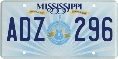 MS license plate ADZ296