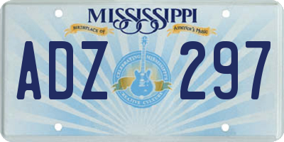 MS license plate ADZ297