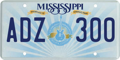 MS license plate ADZ300