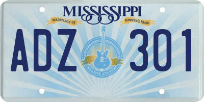 MS license plate ADZ301