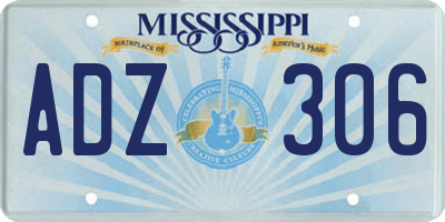 MS license plate ADZ306