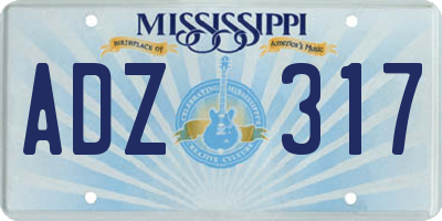 MS license plate ADZ317