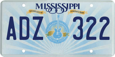 MS license plate ADZ322