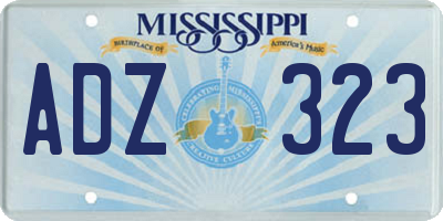 MS license plate ADZ323