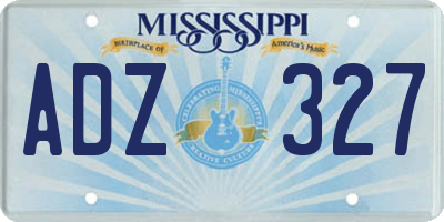 MS license plate ADZ327