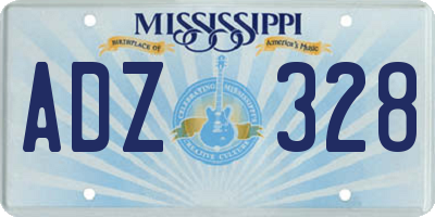 MS license plate ADZ328
