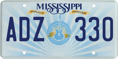 MS license plate ADZ330