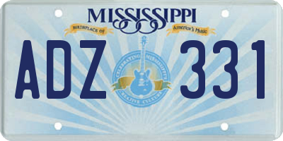 MS license plate ADZ331