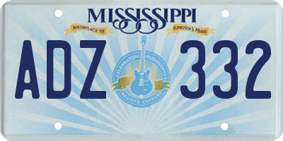 MS license plate ADZ332