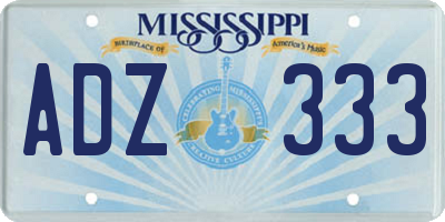 MS license plate ADZ333