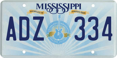 MS license plate ADZ334