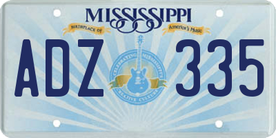 MS license plate ADZ335