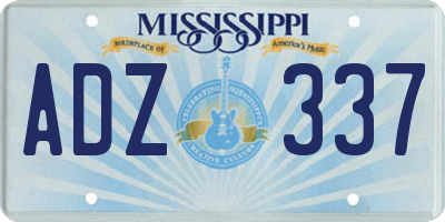 MS license plate ADZ337
