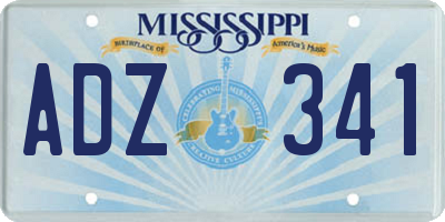 MS license plate ADZ341