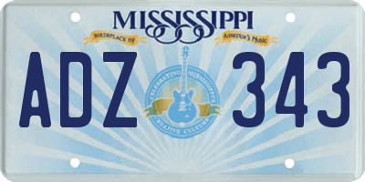 MS license plate ADZ343