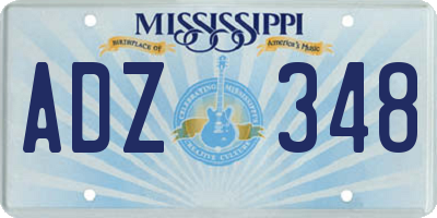 MS license plate ADZ348