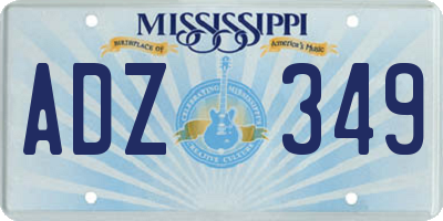 MS license plate ADZ349