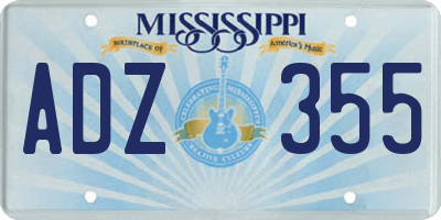 MS license plate ADZ355