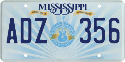 MS license plate ADZ356