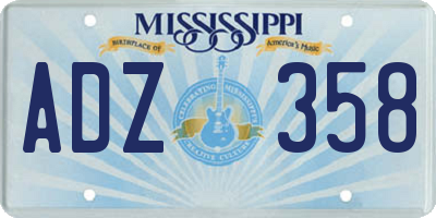 MS license plate ADZ358