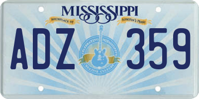 MS license plate ADZ359