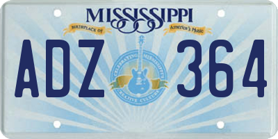 MS license plate ADZ364