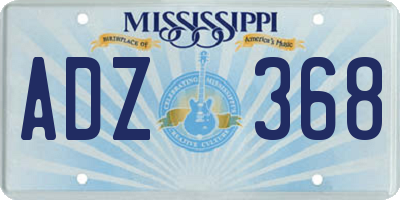 MS license plate ADZ368