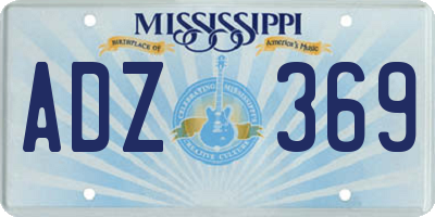 MS license plate ADZ369