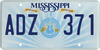 MS license plate ADZ371