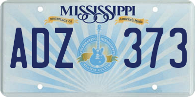 MS license plate ADZ373