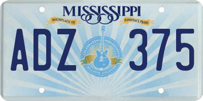 MS license plate ADZ375