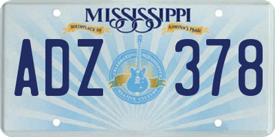 MS license plate ADZ378