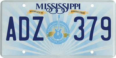 MS license plate ADZ379