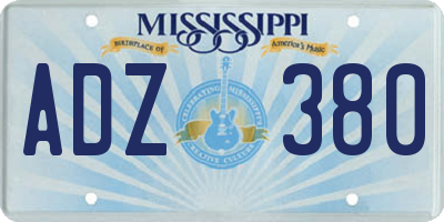 MS license plate ADZ380