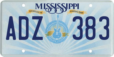 MS license plate ADZ383