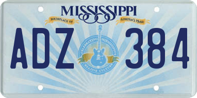 MS license plate ADZ384