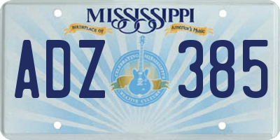 MS license plate ADZ385