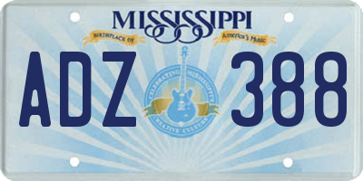 MS license plate ADZ388