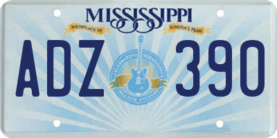 MS license plate ADZ390