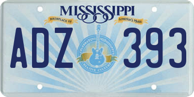 MS license plate ADZ393