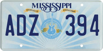 MS license plate ADZ394
