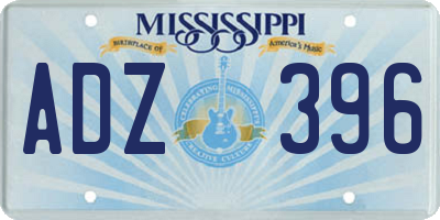 MS license plate ADZ396