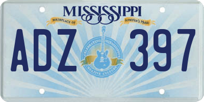 MS license plate ADZ397